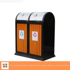 Thung rac 2 ngan ngoai troi