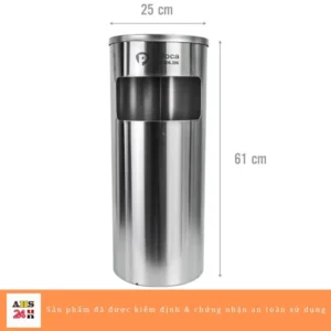Thung rac inox co gat tan thuoc