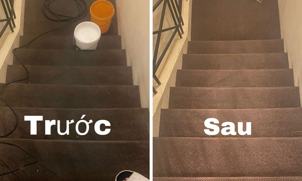 Cầu thang lót thảm