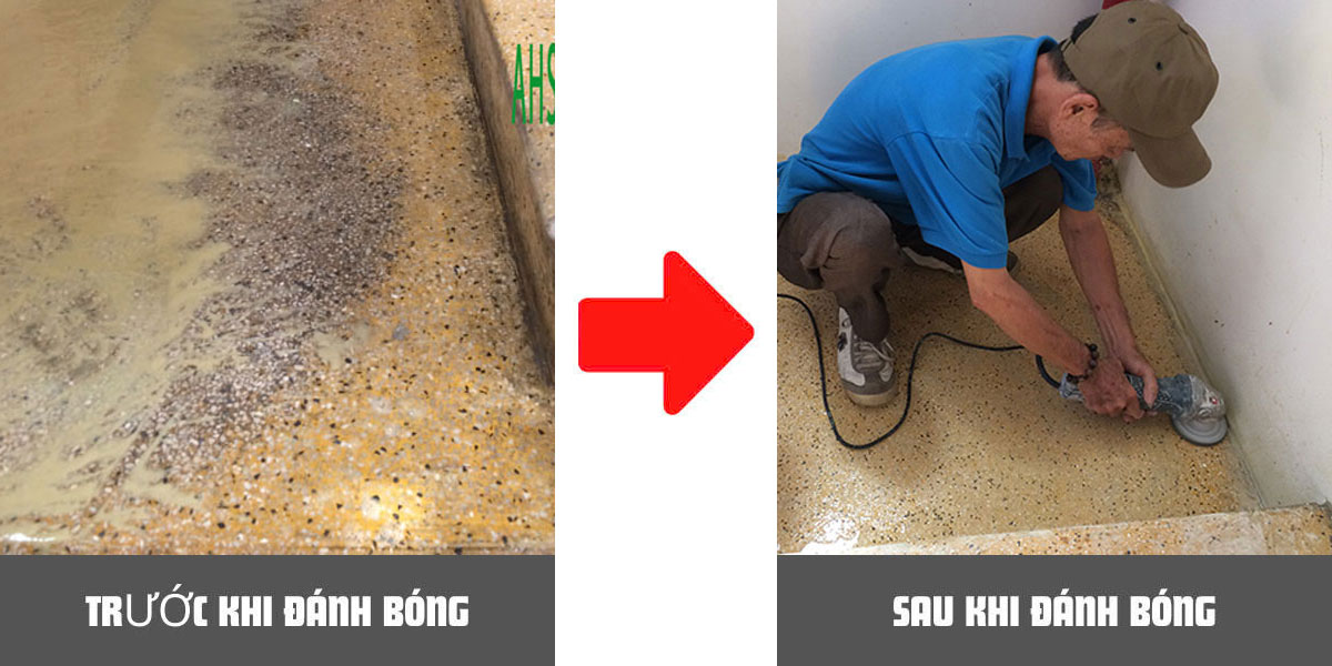 đánh bóng cầu thang đá mài